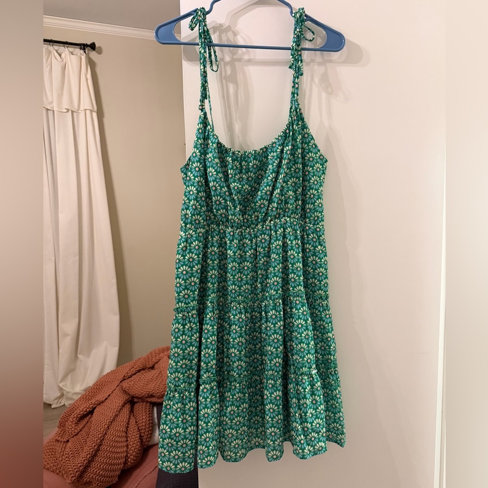 Pink Lily Green Floral Dress